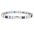 Pulsera Tenis con Zirconias Azul - Plateado 5 mm