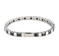 Pulsera Tenis con Zirconias Negro - Plateado 5 mm