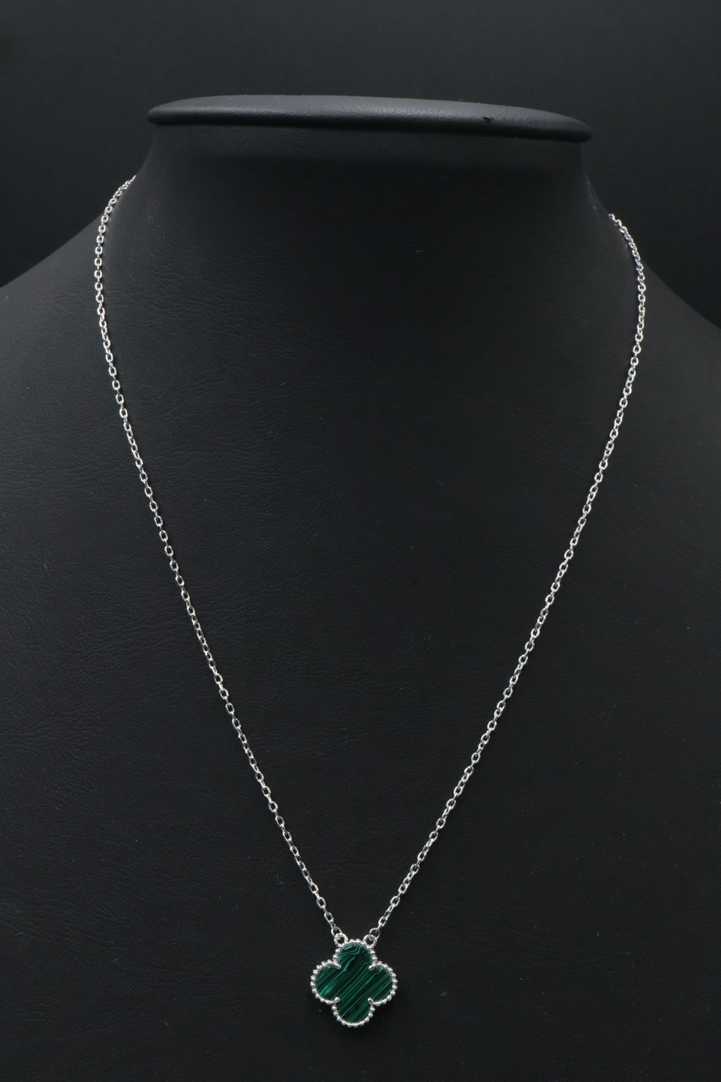 Collar Vintage Alhambra 1:1 Silver Malaquita.