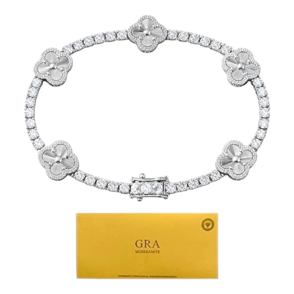 Pulsera Tenis Clover - Moissanita