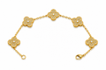 Pulsera Trébol 13 mm Full Zirconias Dorado