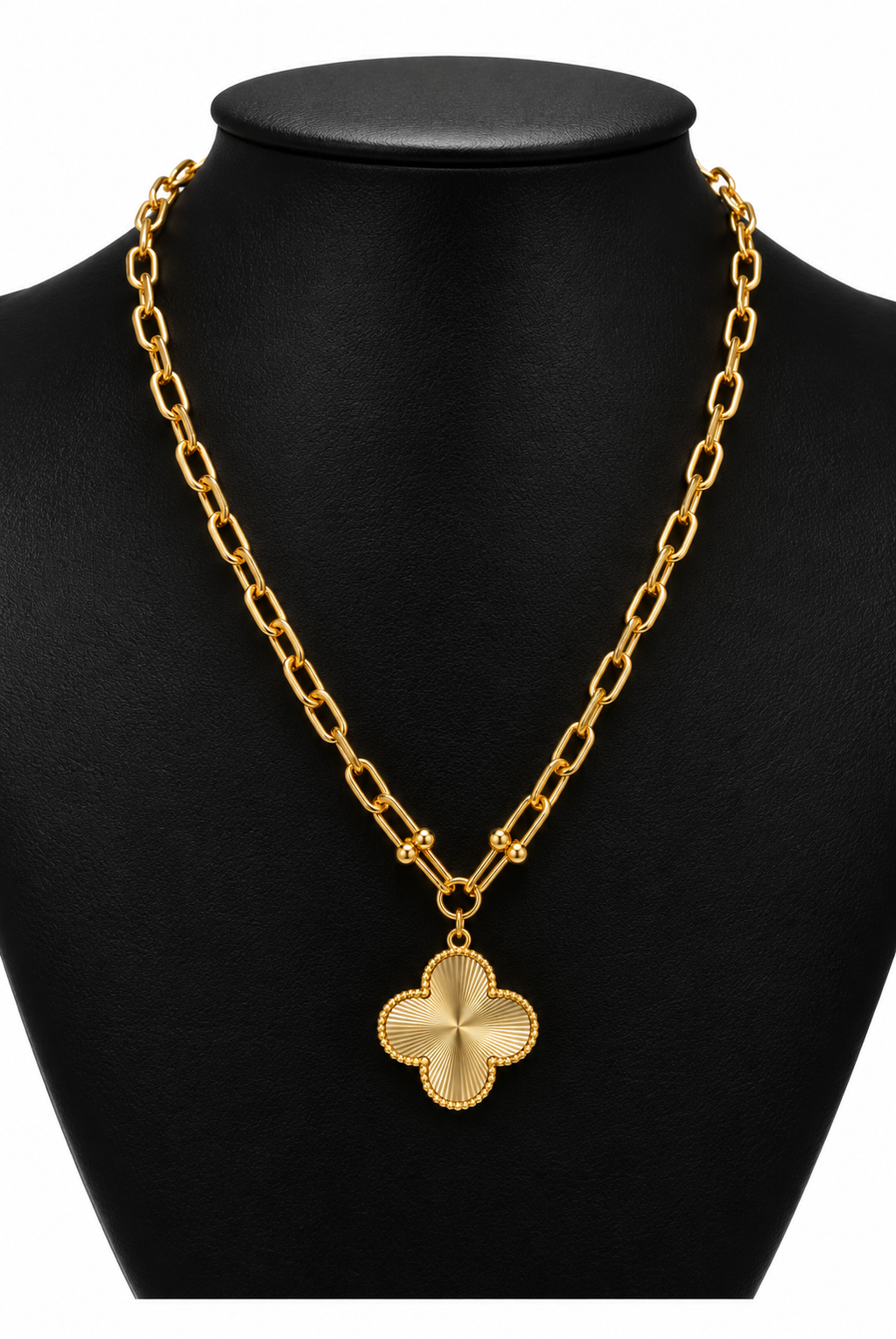 Collar Grande 1 trébol - Dorado / Láser.