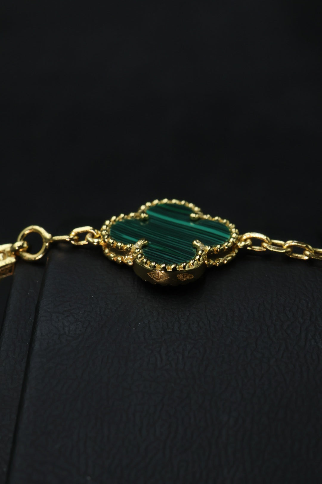 Pulsera VCA Plata .925 1:1 Vintage Alhambra, 5 Malaquita / Gold