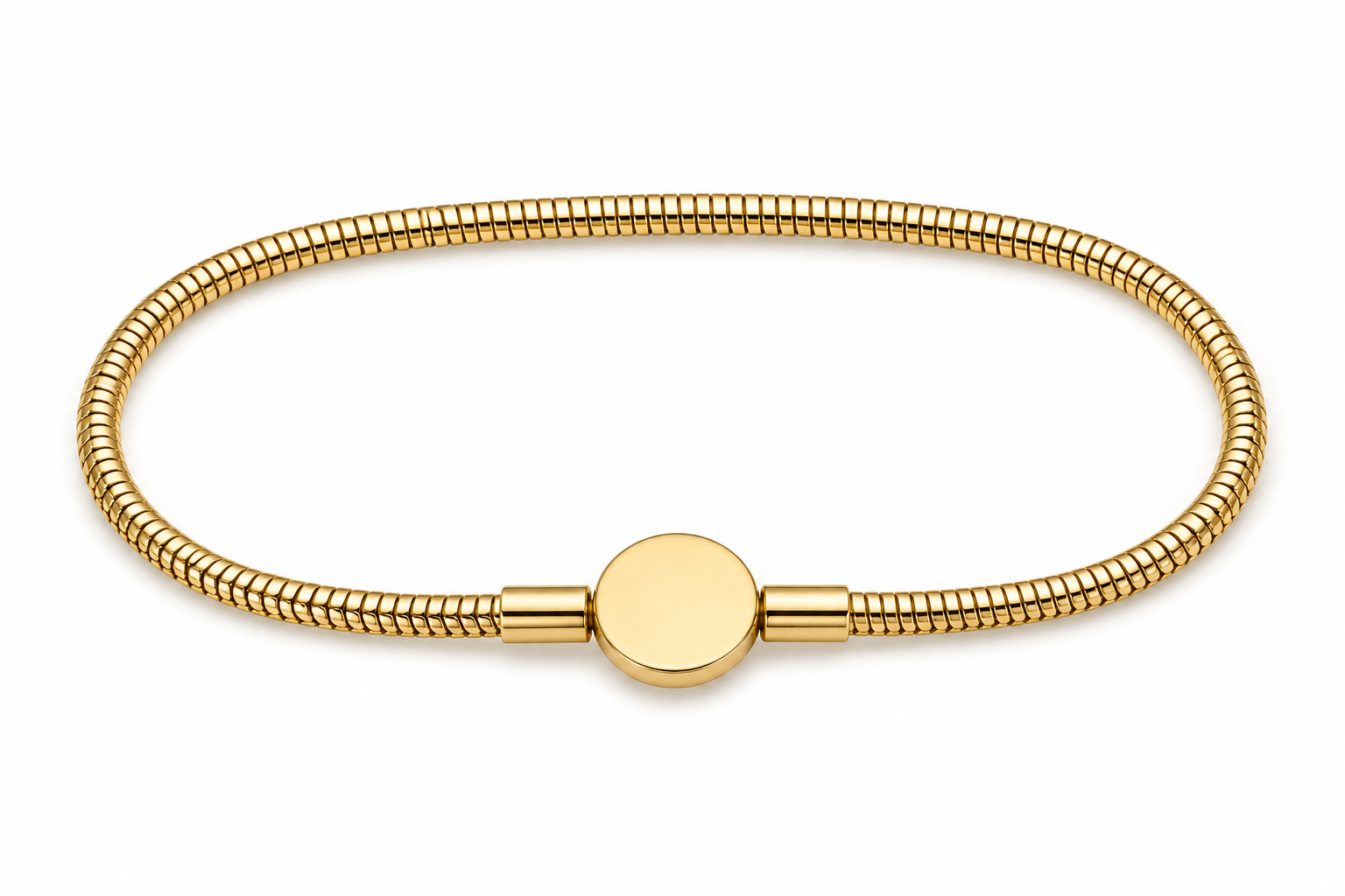 Pulsera dorada tipo Pandora 5.