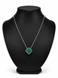 Collar 1 trébol - Plateado / Verde.
