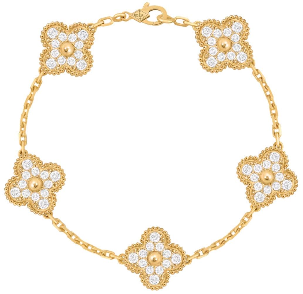 Pulsera VCA Alhambra 1:1 Gold Full Diamonds.