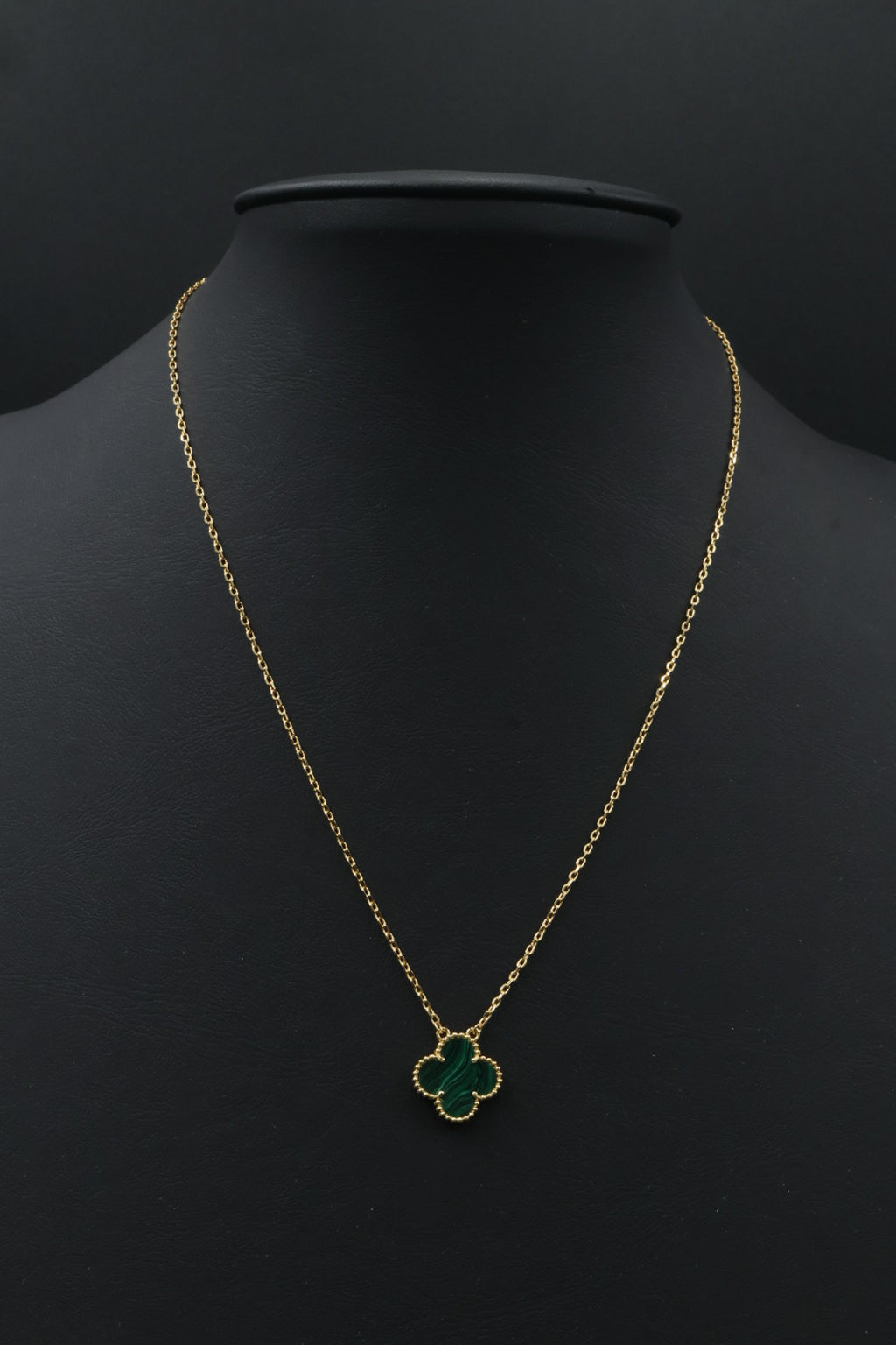 Collar Vintage Alhambra 1:1 Gold Malaquita.