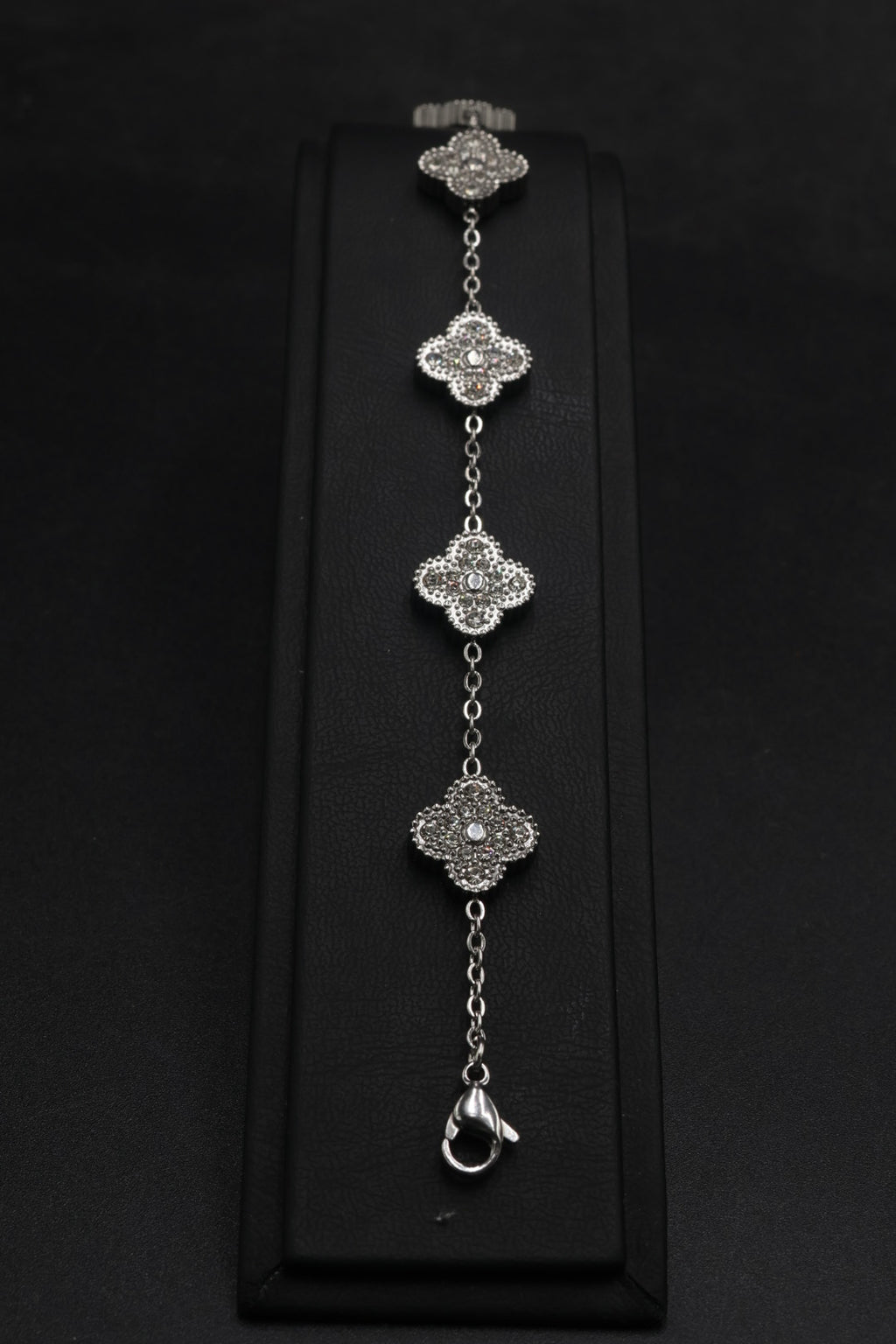 Pulsera Trébol 13 mm Full Zirconias Plateado
