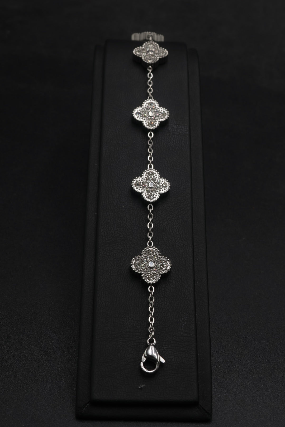 Pulsera Trébol 13 mm Full Zirconias Plateado