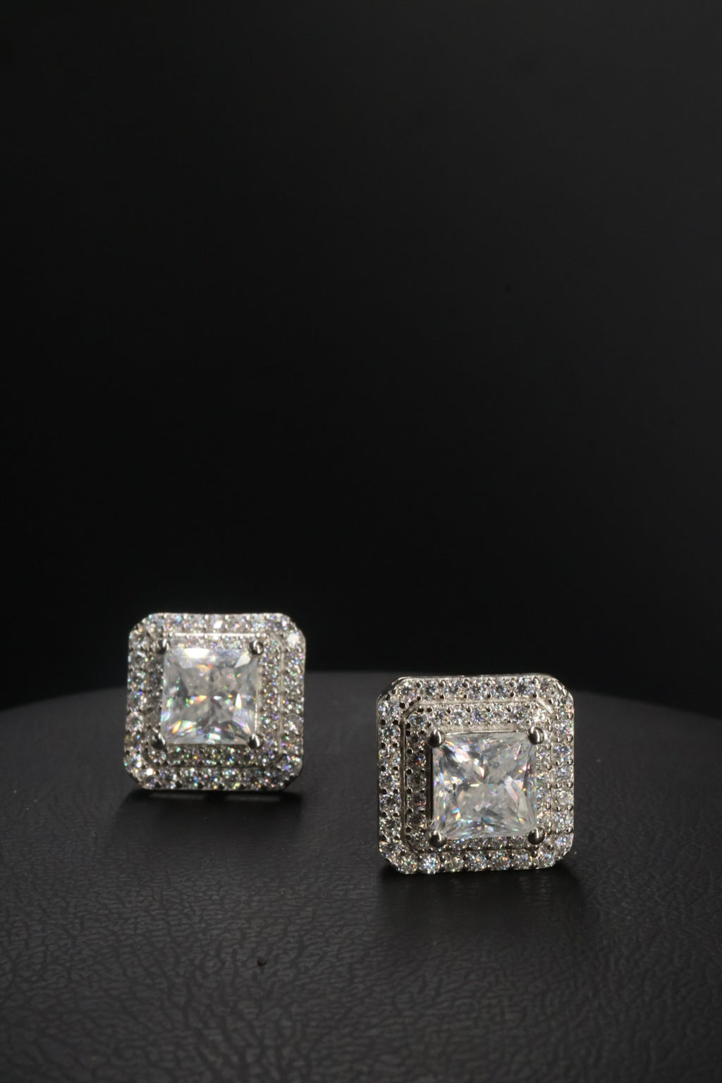 Aretes en Plata 925 Full Double Box Silver - Moissanita.