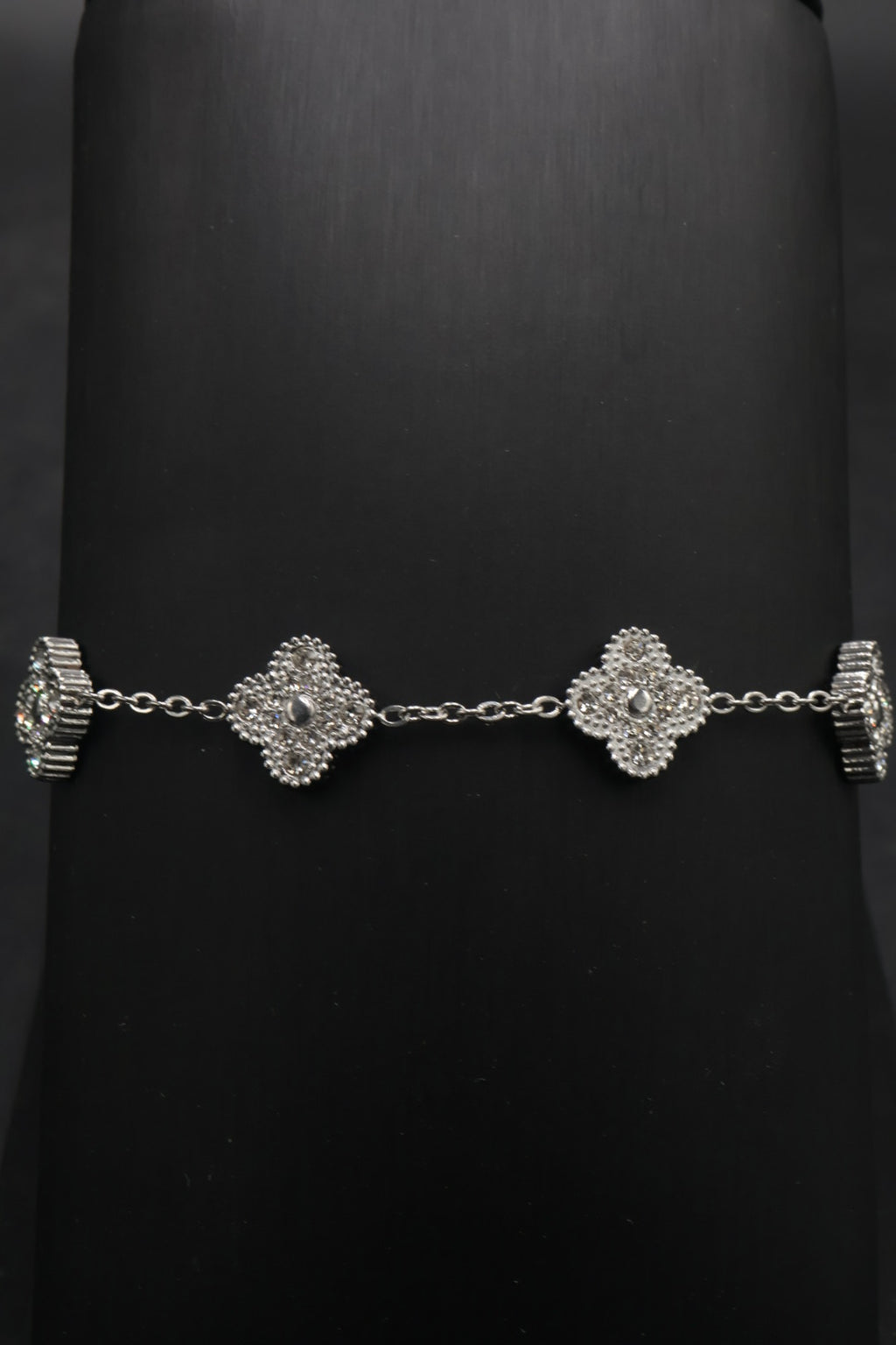 Pulsera Trébol 13 mm Full Zirconias Plateado