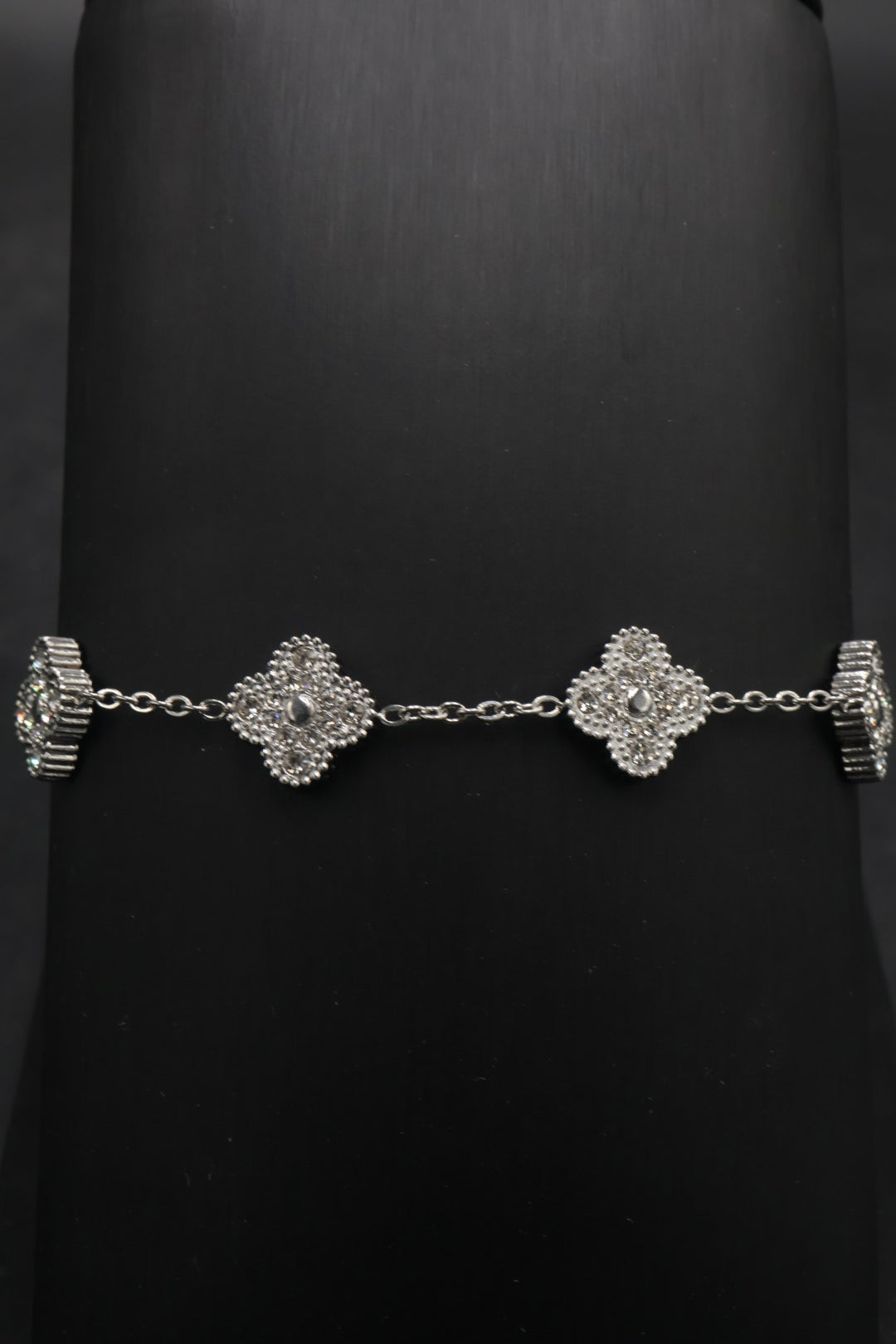 Pulsera Trébol 13 mm Full Zirconias Plateado
