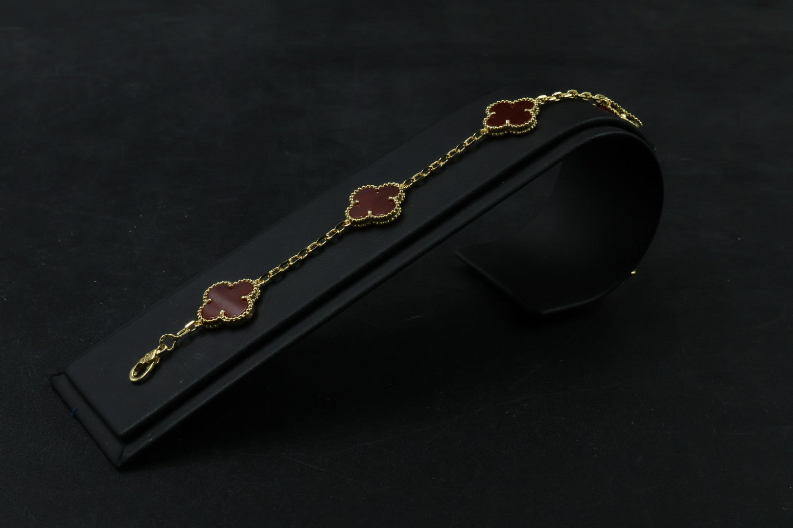 Pulsera VCA Plata .925 1:1 Vintage Alhambra, 5 Cornalina / Gold