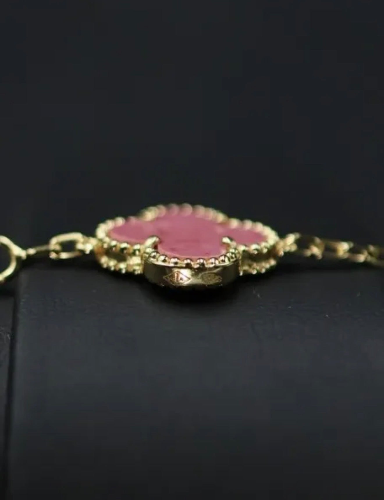 Pulsera VCA Plata .925 1:1 Vintage Alhambra, 5 Motivos Rosa Coral - Gold.