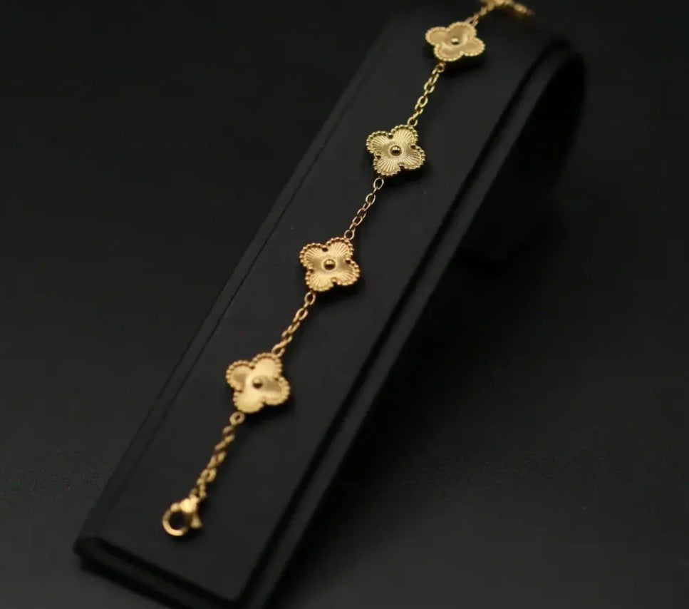 Pulsera Trébol 13 mm Dorado - Láser.