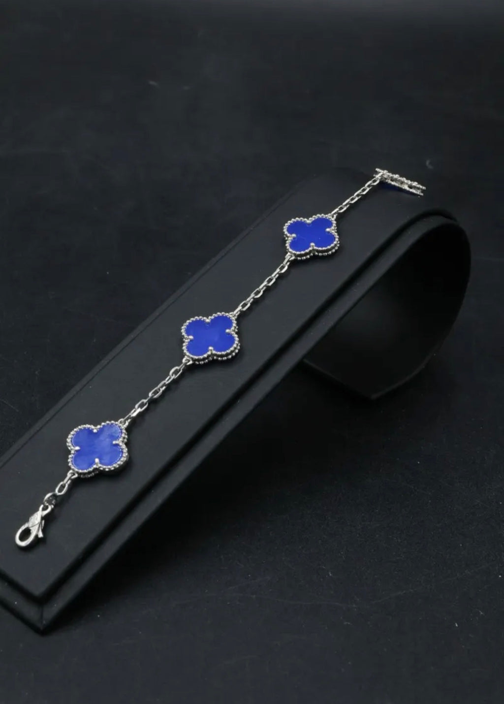 Pulsera VCA Plata .925 1:1 Vintage Alhambra, 5 Motivos Ágata