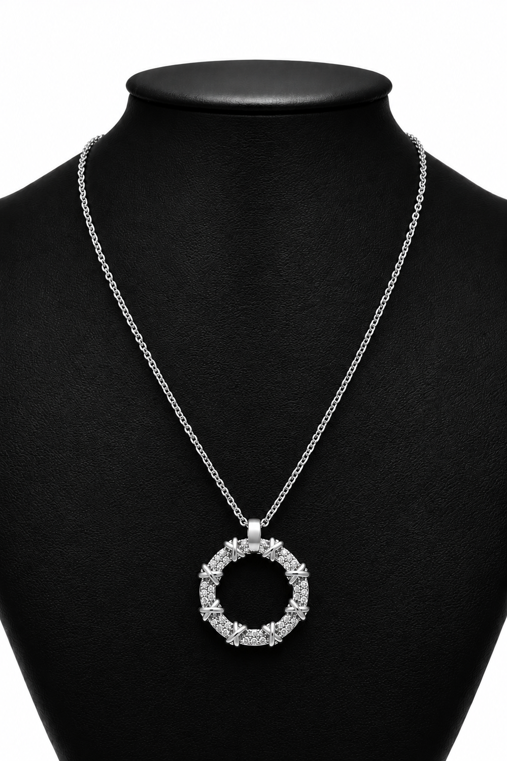 Collar Clavo Full Zirconias - Plateado.