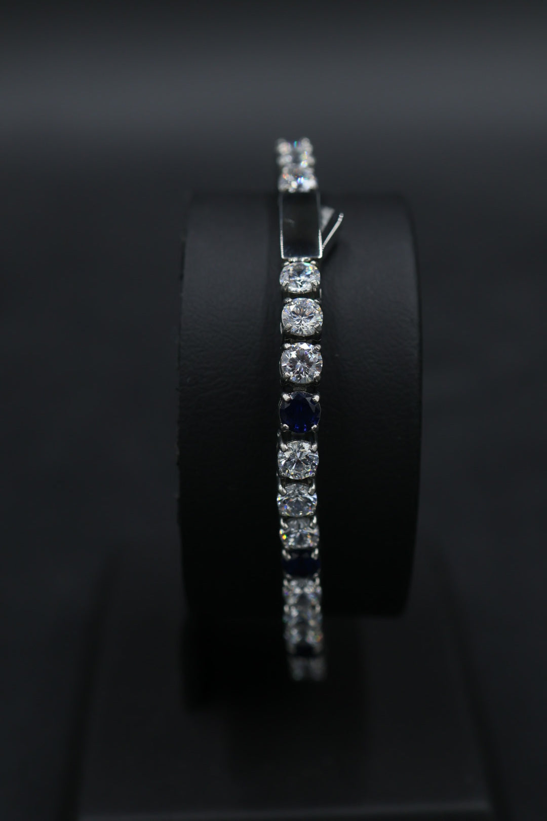 Pulsera Tenis con Zirconias Azul - Plateado 5 mm