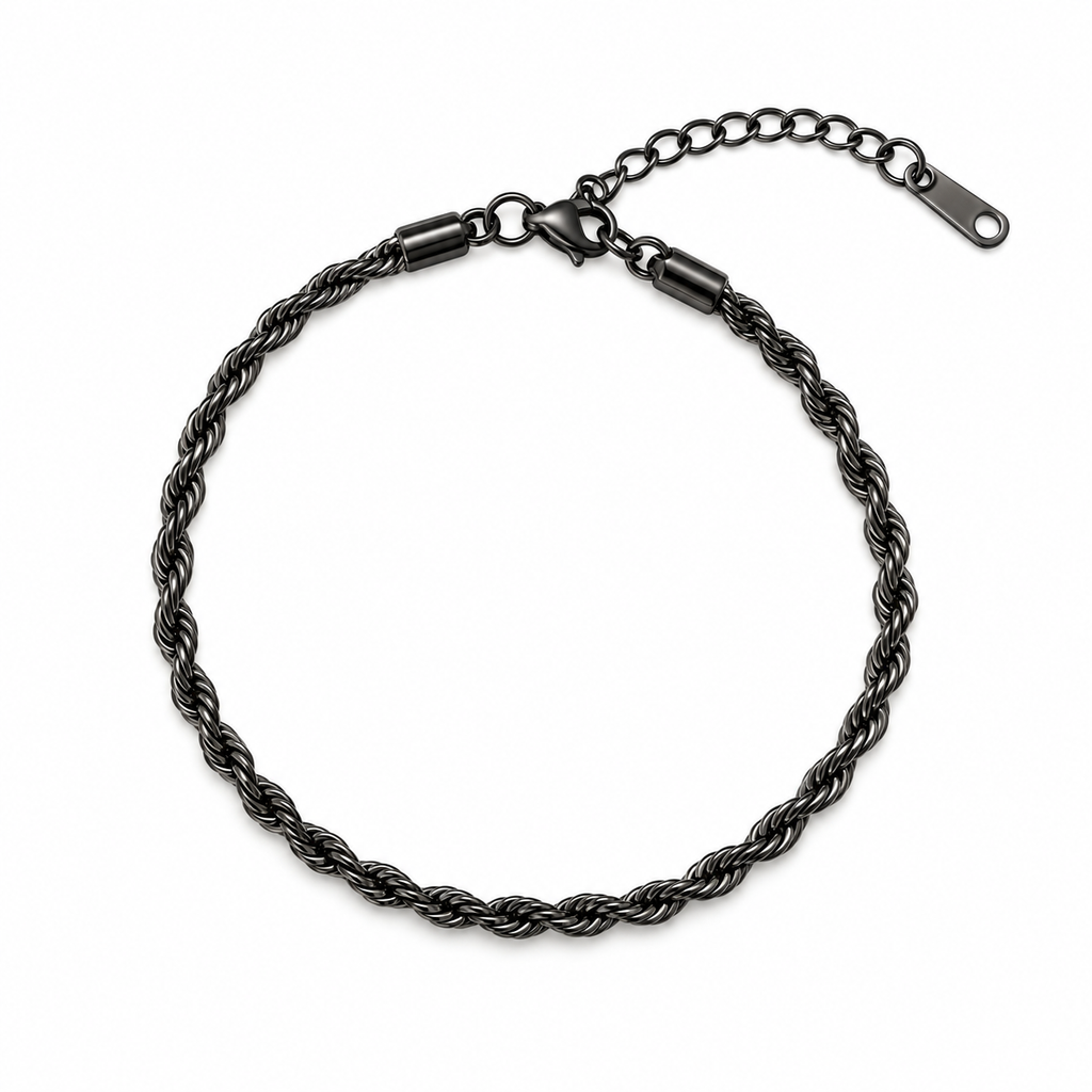 Pulsera Torsal Negra con Extensible AI316L