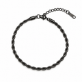Pulsera Torsal Negra con Extensible AI316L