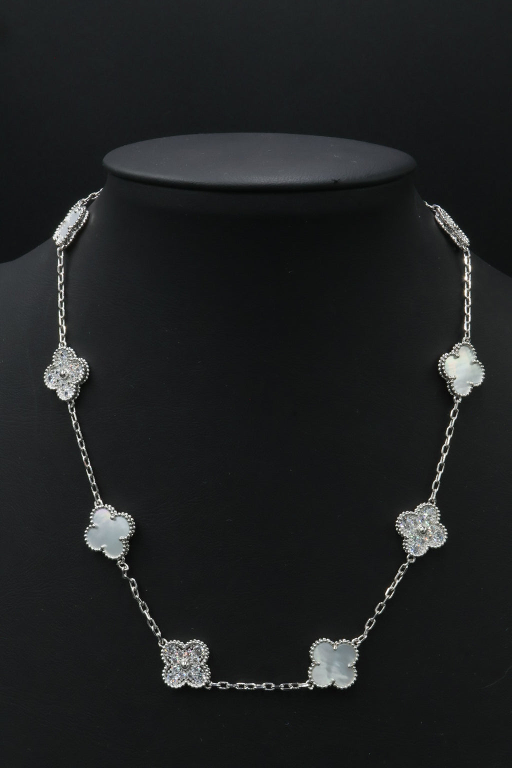 Collar VCA Alhambra 10 Motivos - Silver Nácar Diamonds.