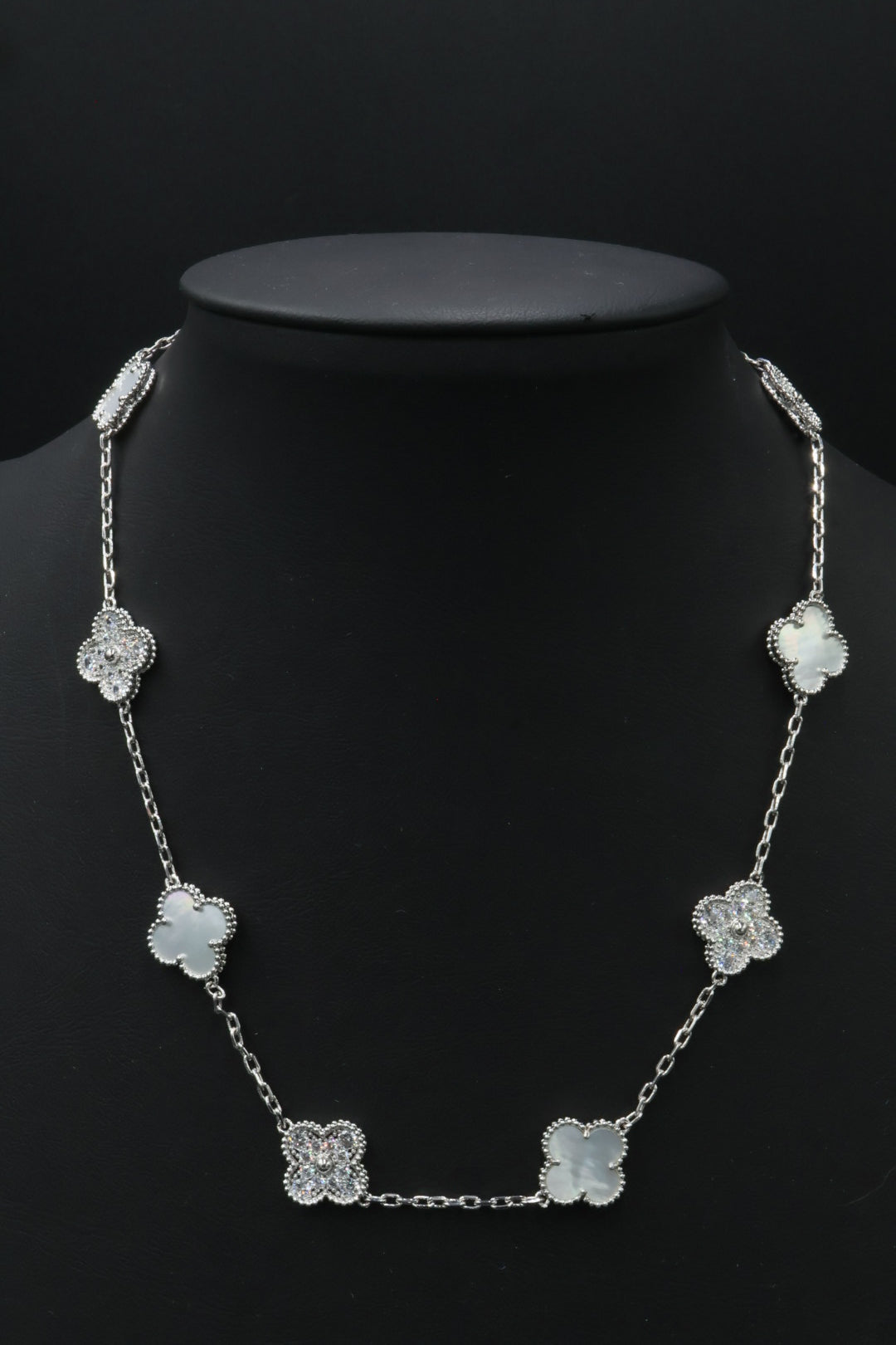 Collar VCA Alhambra 10 Motivos - Silver Nácar Diamonds.