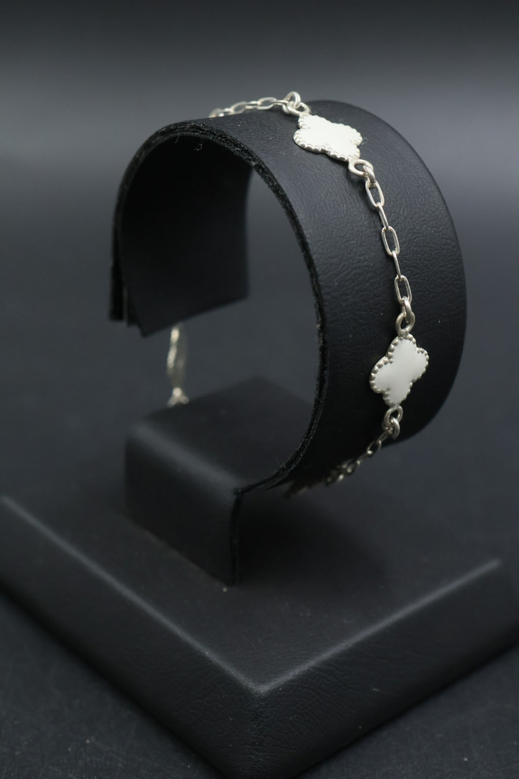 Pulsera Trébol Blanco en Plata 9.25 S925