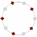 Collar VCA Alhambra 10 Motivos - Silver Cornalina Diamonds.