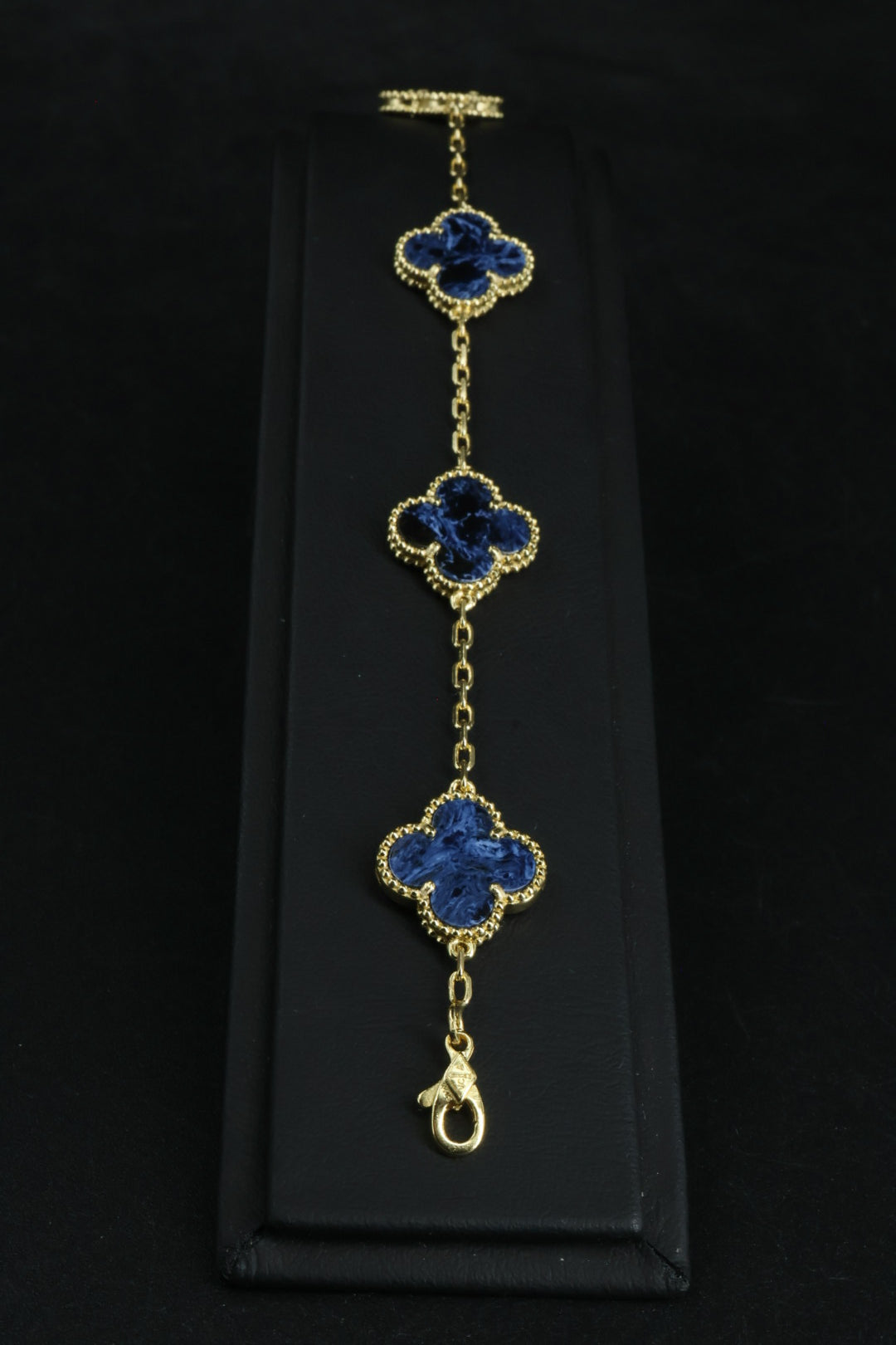 Pulsera VCA Plata .925 1:1 Vintage Alhambra, 5 Sodalita / Gold