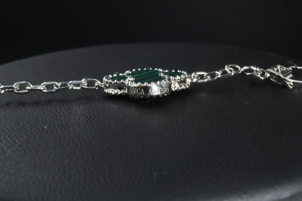 Collar VCA Alhambra 10 Motivos - Silver Malaquita Diamonds.