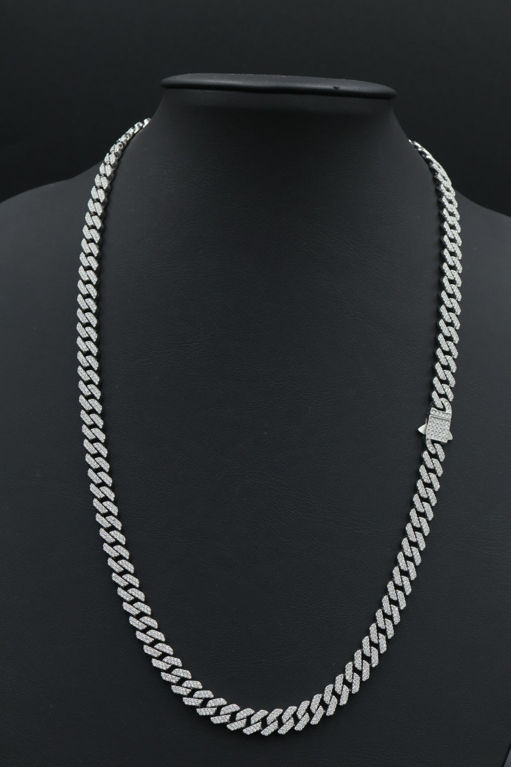 Cadena Cubana Full Zirconias con Broche de Caja. AI316L