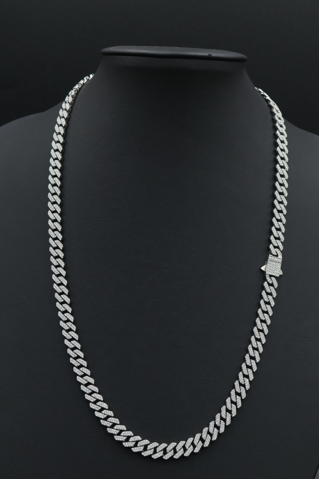 Cadena Cubana Full Zirconias con Broche de Caja. AI316L