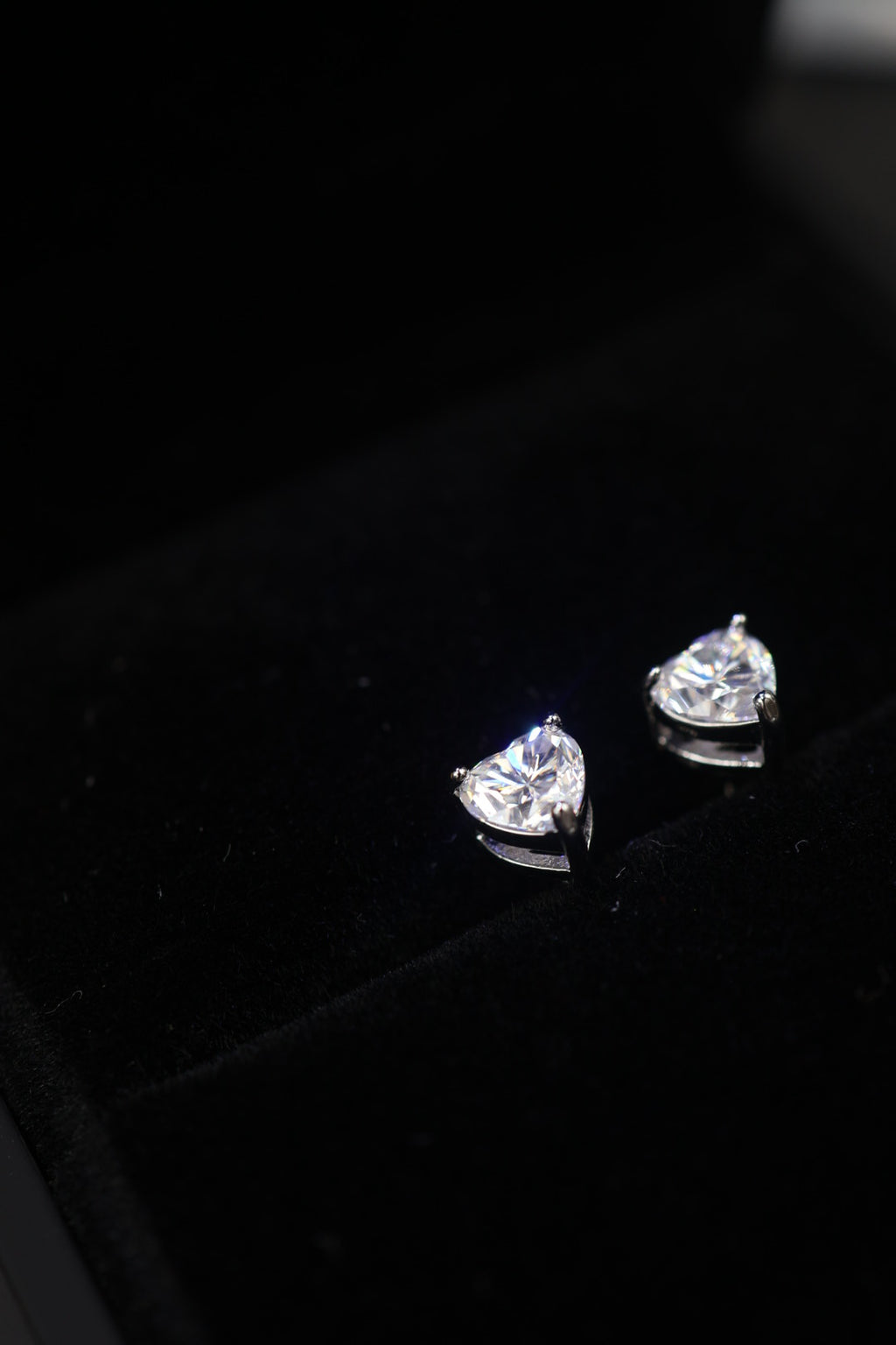 Aretes de Corazón Plata 925 - Moissanita