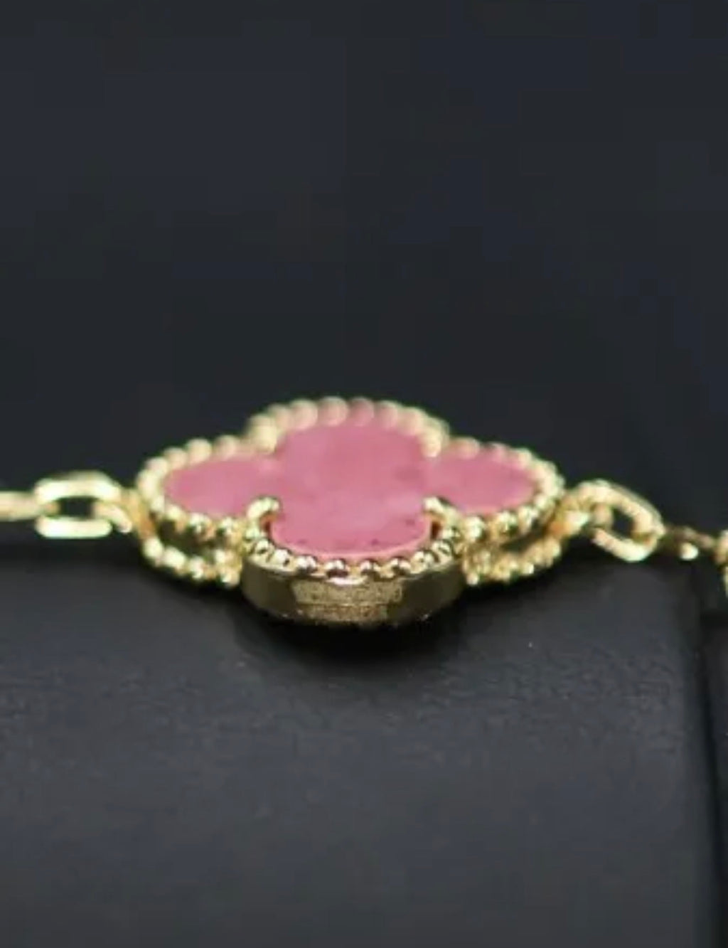 Pulsera VCA Plata .925 1:1 Vintage Alhambra, 5 Motivos Rosa Coral - Gold.