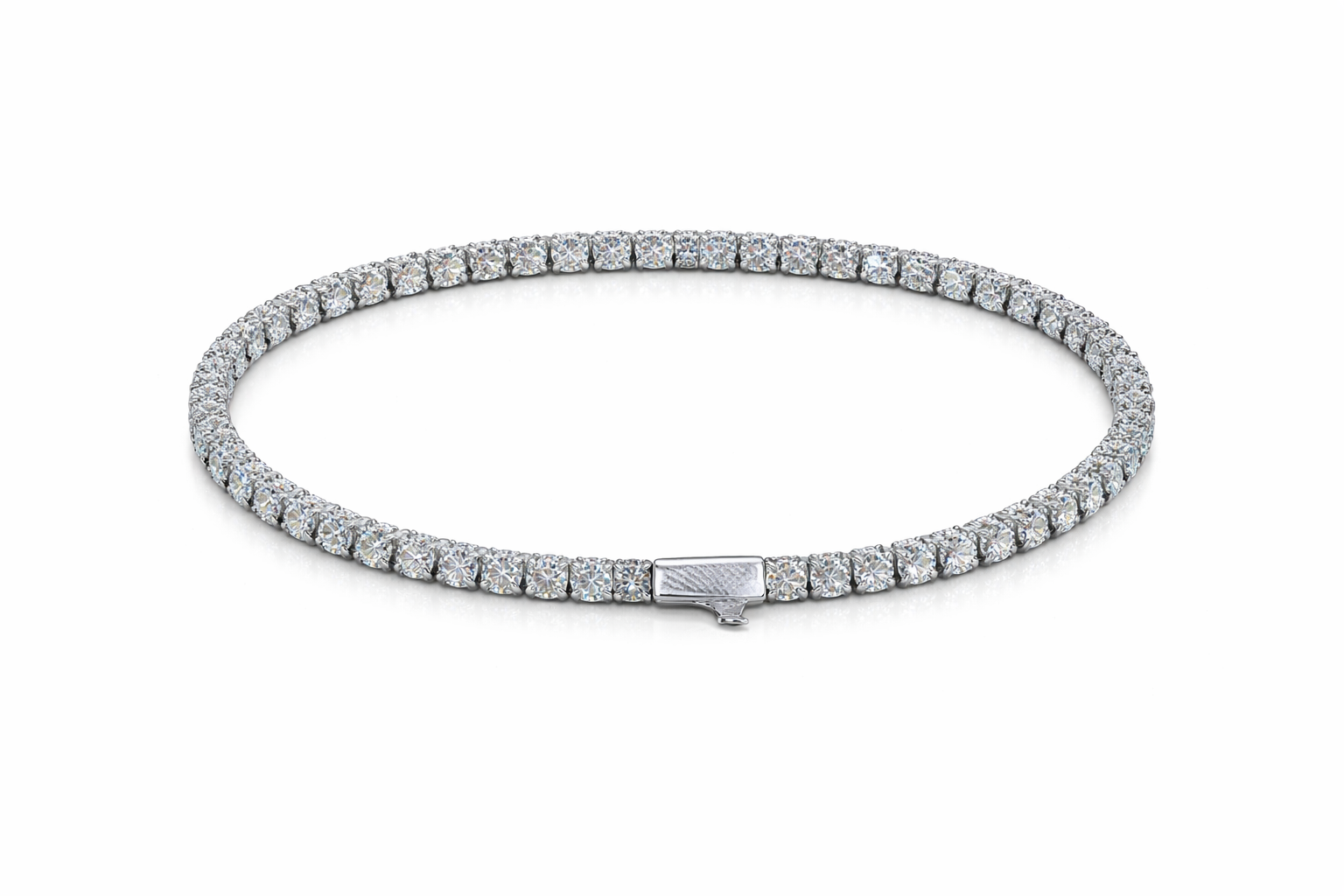 Pulsera Tenis -  Broche de un toque 3 mm.