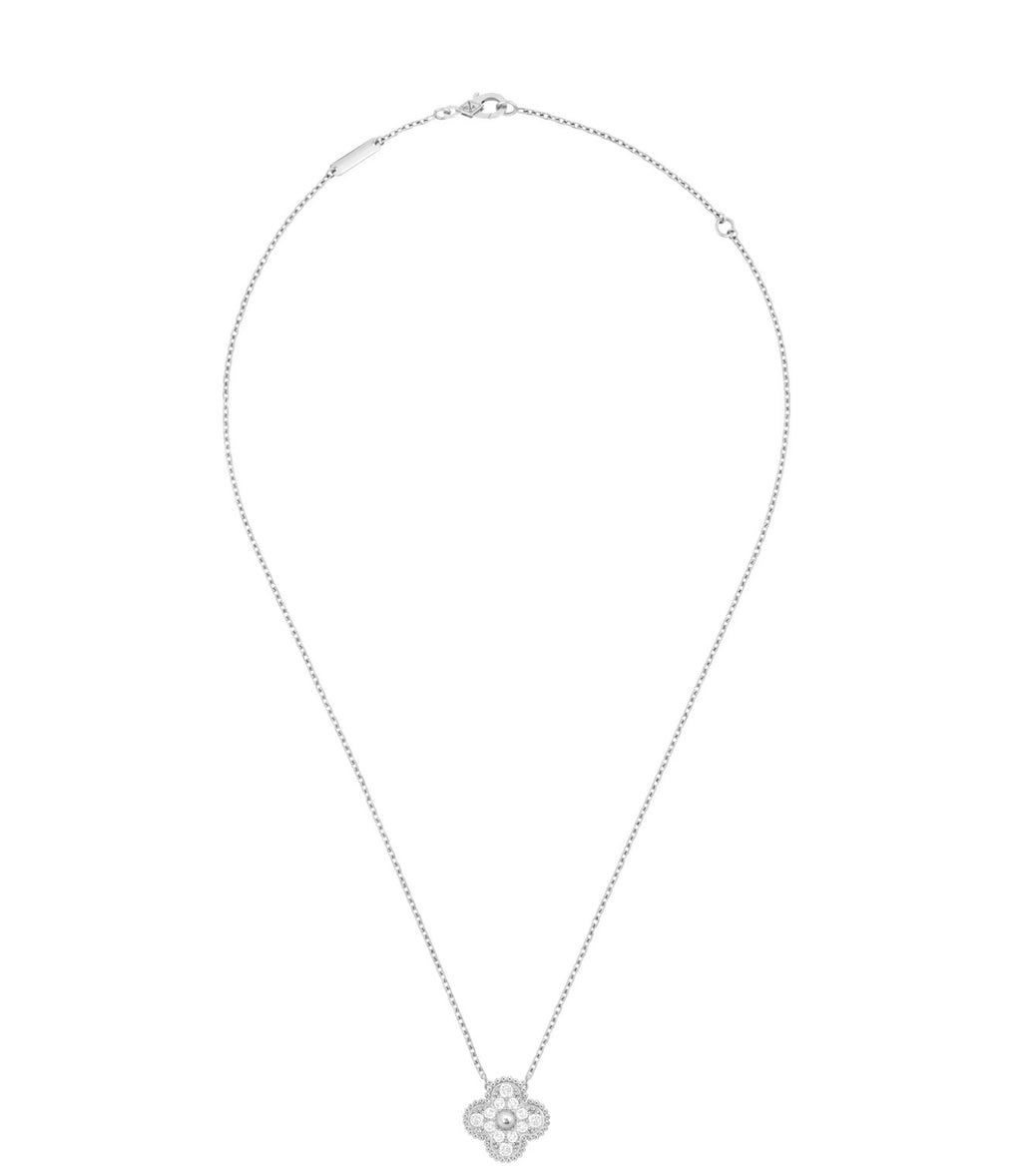 Collar Vintage Alhambra 1:1 Silver Diamonds.