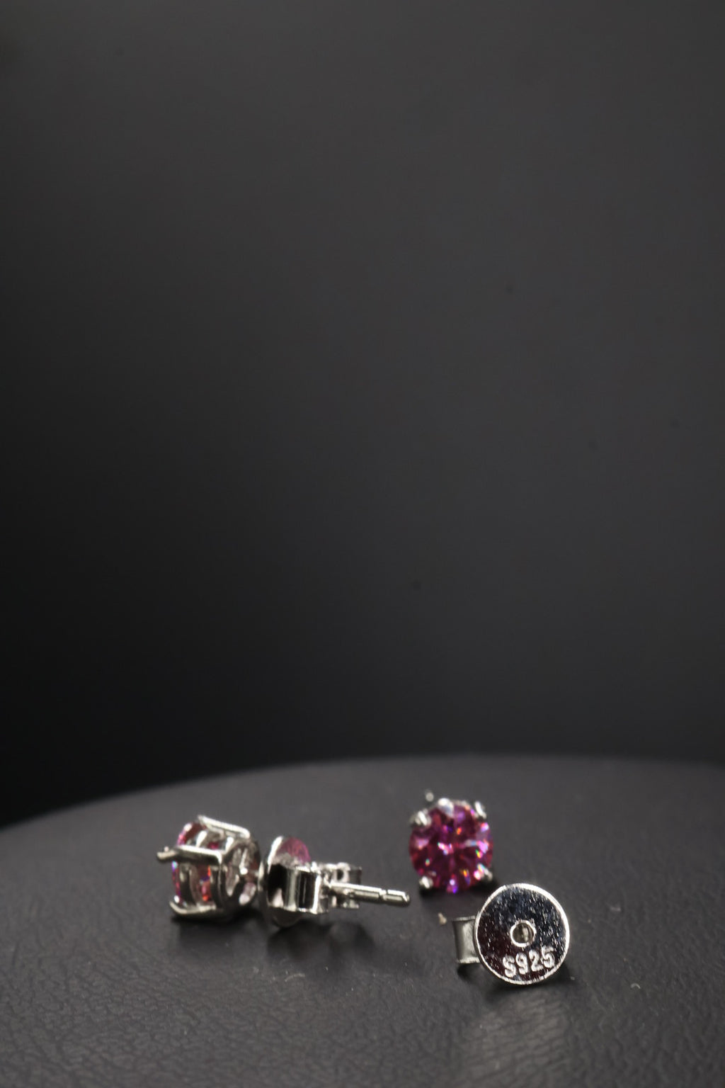 Aretes Plata .925 - Moissanita Pink 0.5 ct.