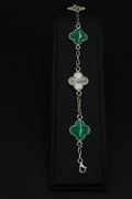 Pulsera Trébol Verde - Láser en Plata 9.25 S925