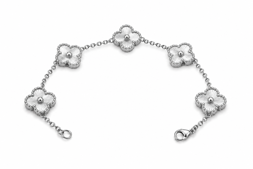 Pulsera Trébol 13 mm Plata - Láser.