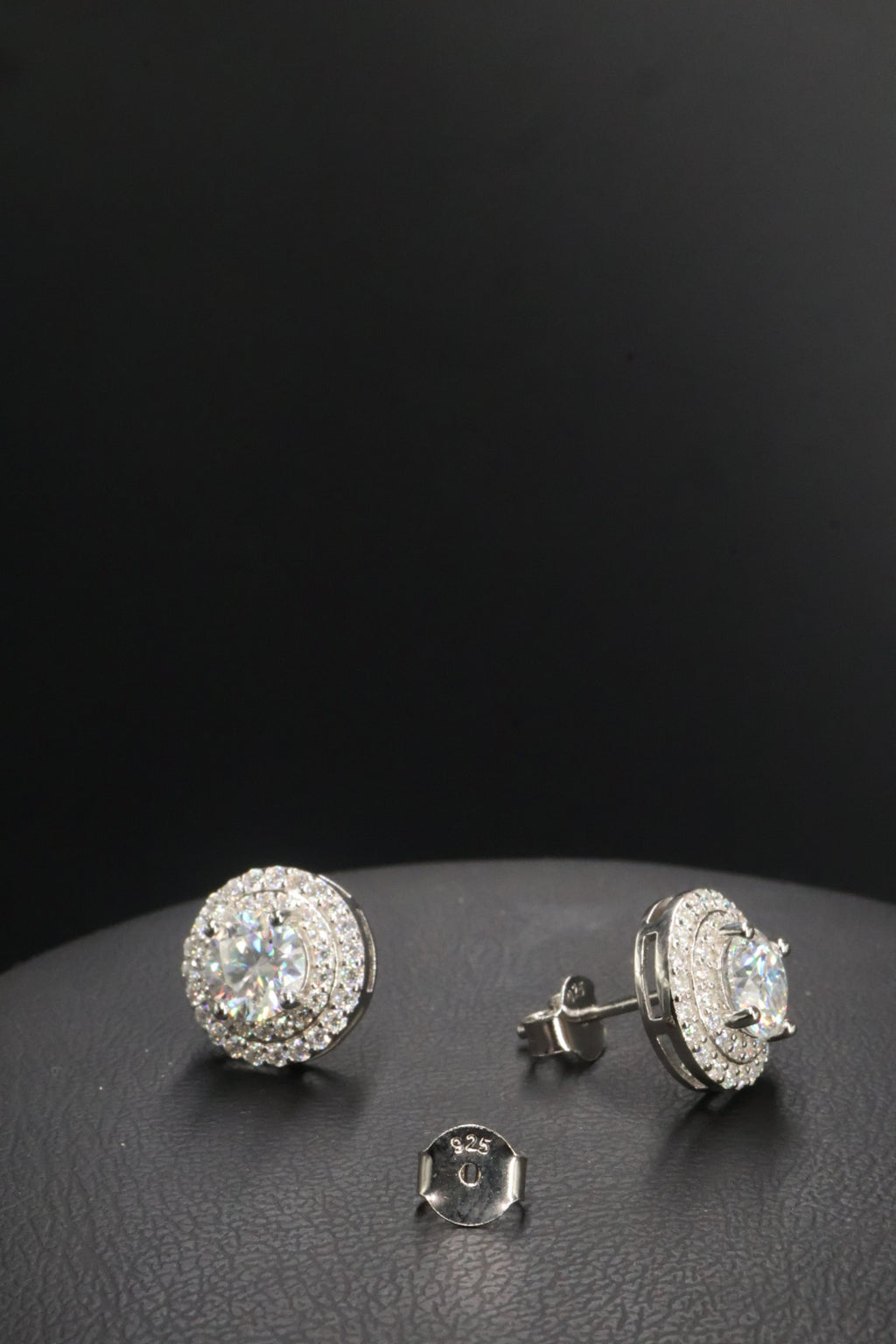 Aretes en Plata 925 Full Double Circle Silver - Moissanita.