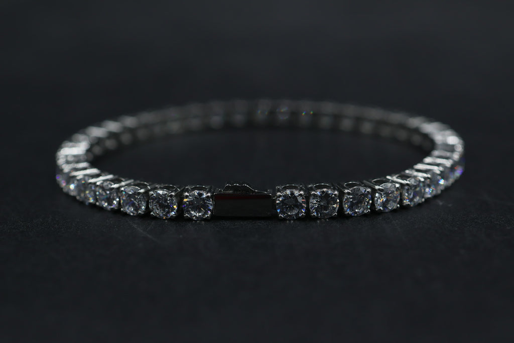 Pulsera Tenis con Zirconias Plateadas 4 mm