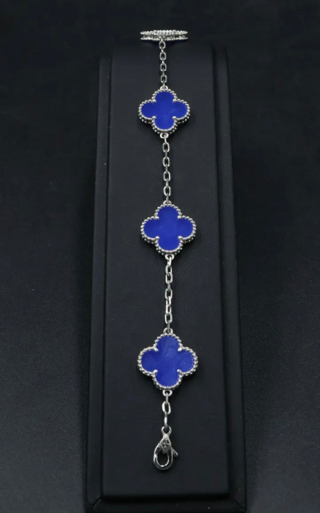Pulsera VCA Plata .925 1:1 Vintage Alhambra, 5 Motivos Ágata