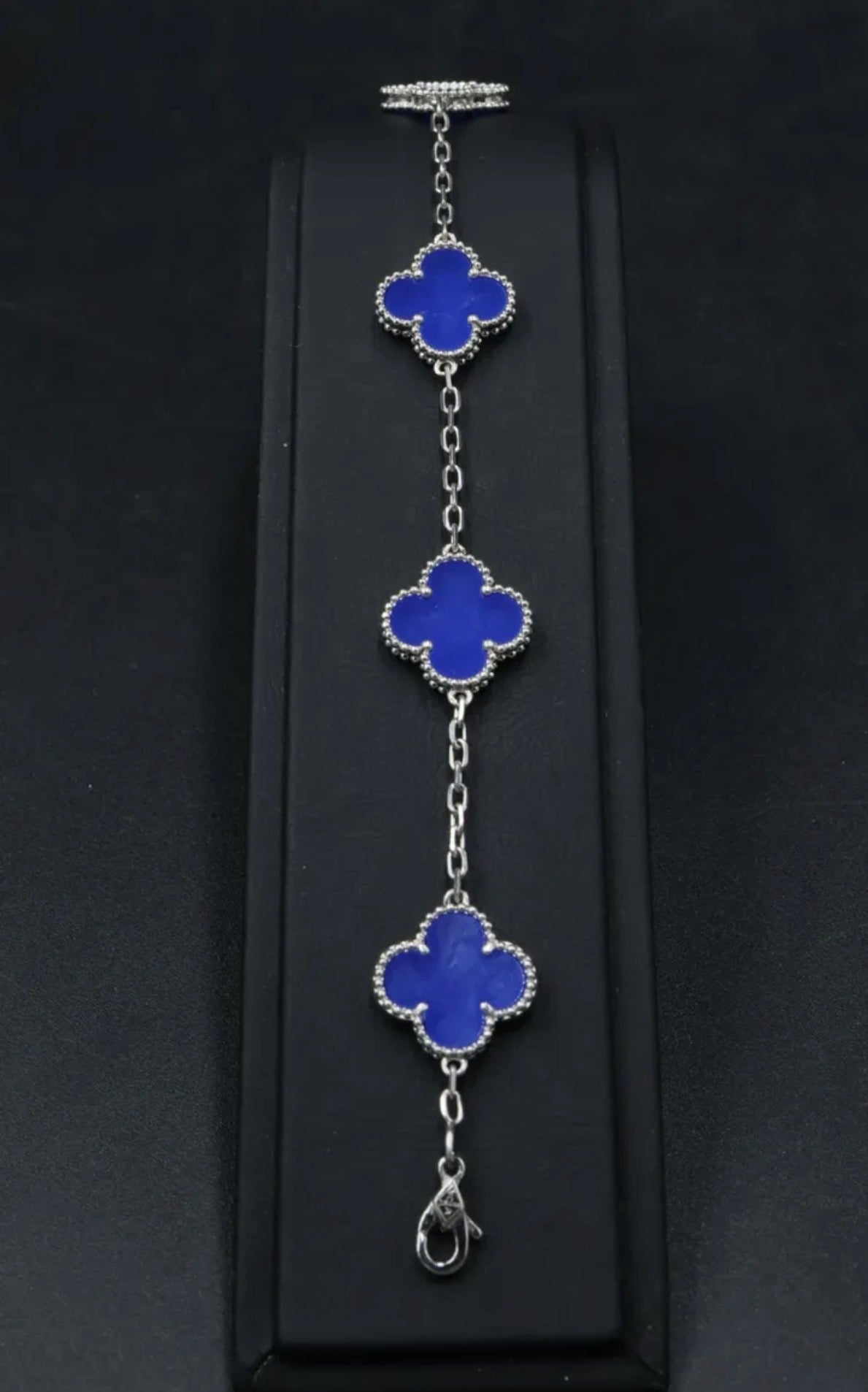 Pulsera VCA Plata .925 1:1 Vintage Alhambra, 5 Motivos Ágata