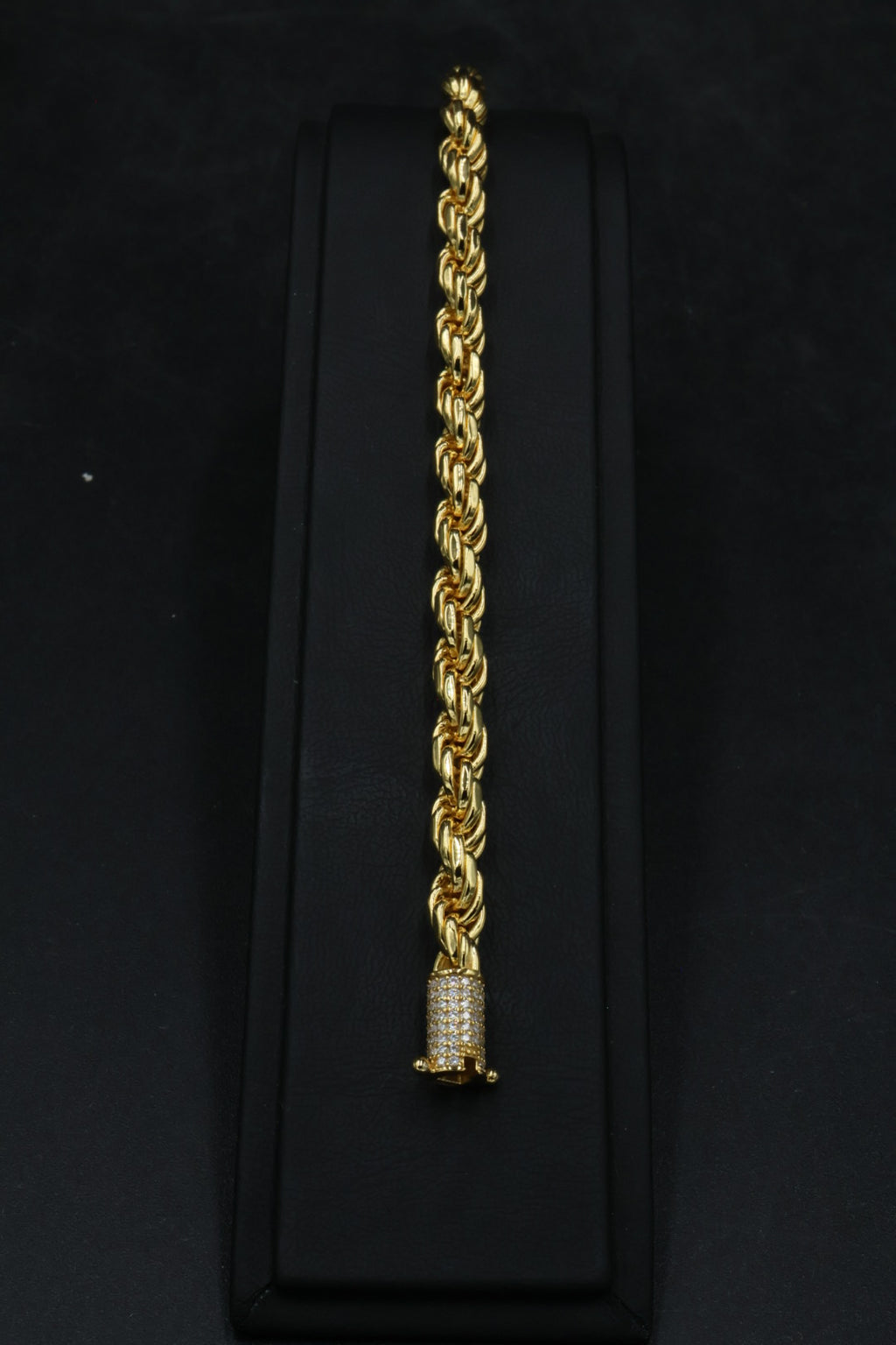 Pulsera Torzal 4 Micras Oro Broche Iced - Moissanita