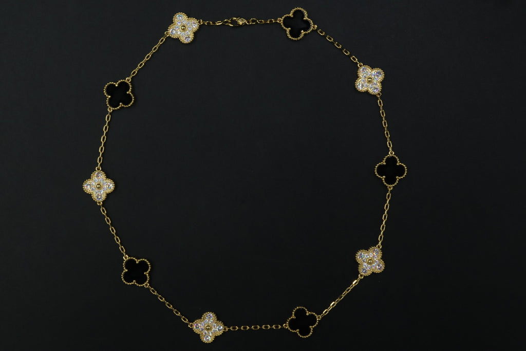 Collar VCA Alhambra 10 Motivos - Gold Onyx Diamonds.