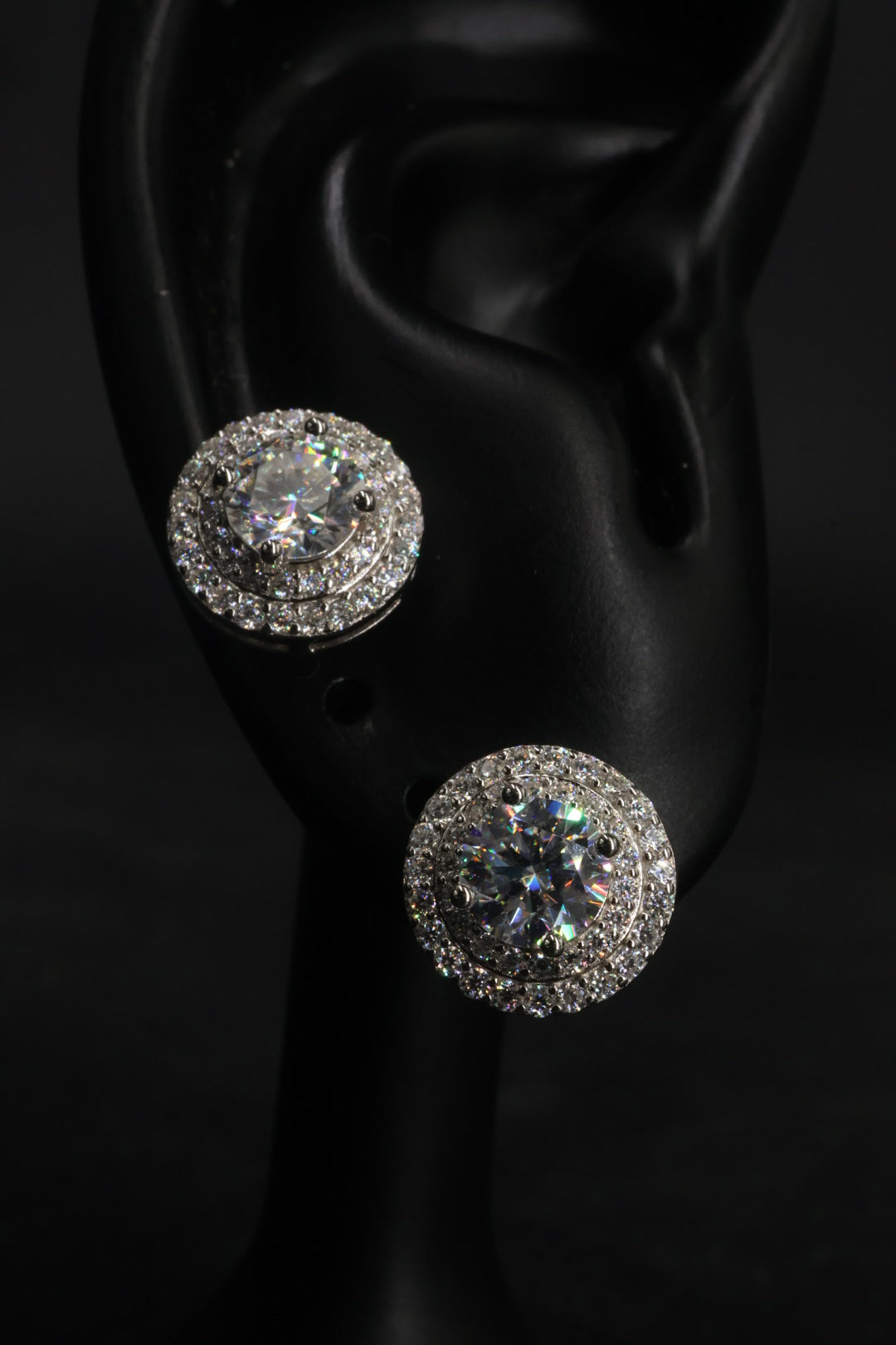 Aretes en Plata 925 Full Double Circle Silver - Moissanita.