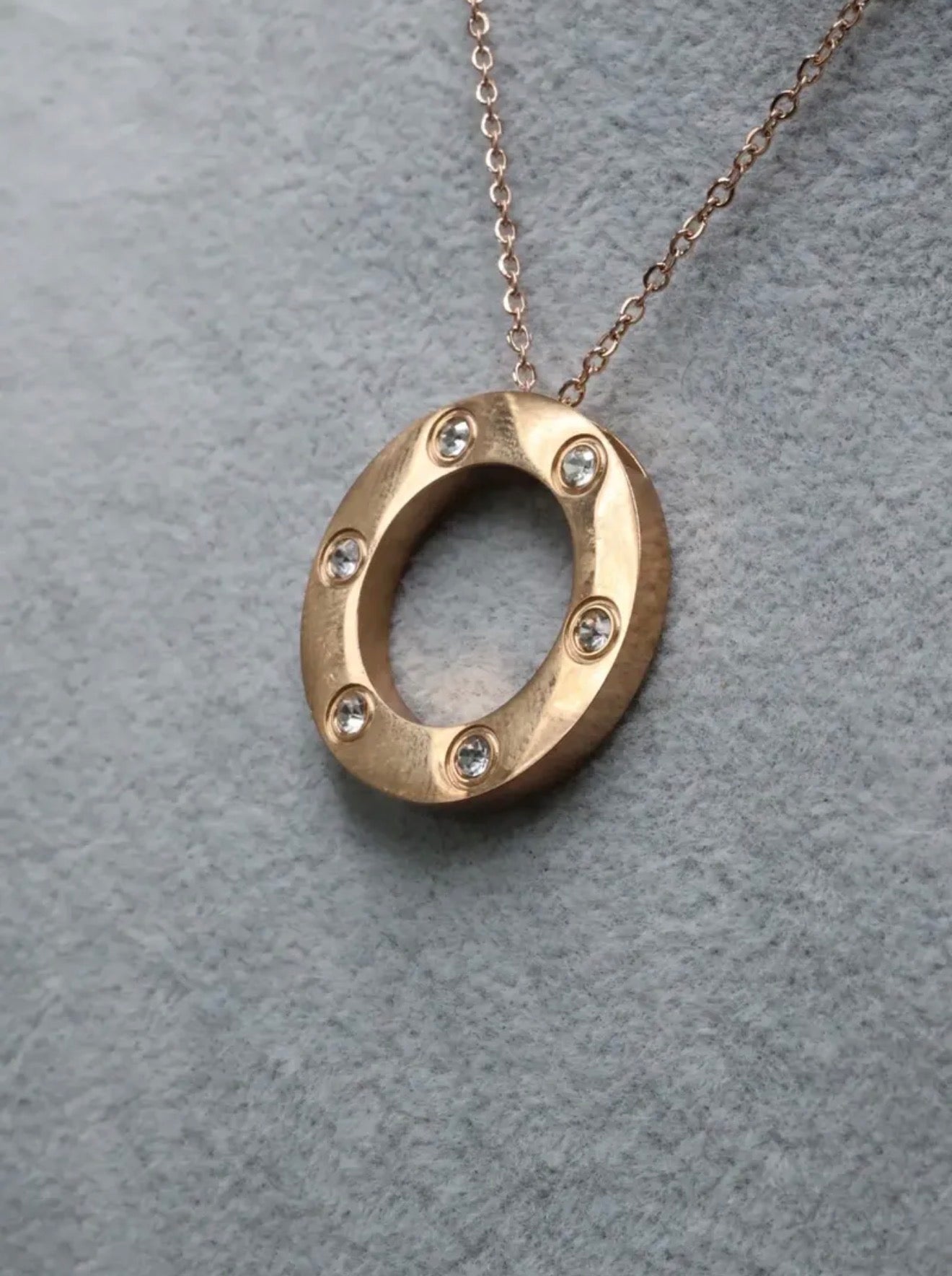 Collar Clavo con Zirconias - Rose Gold.