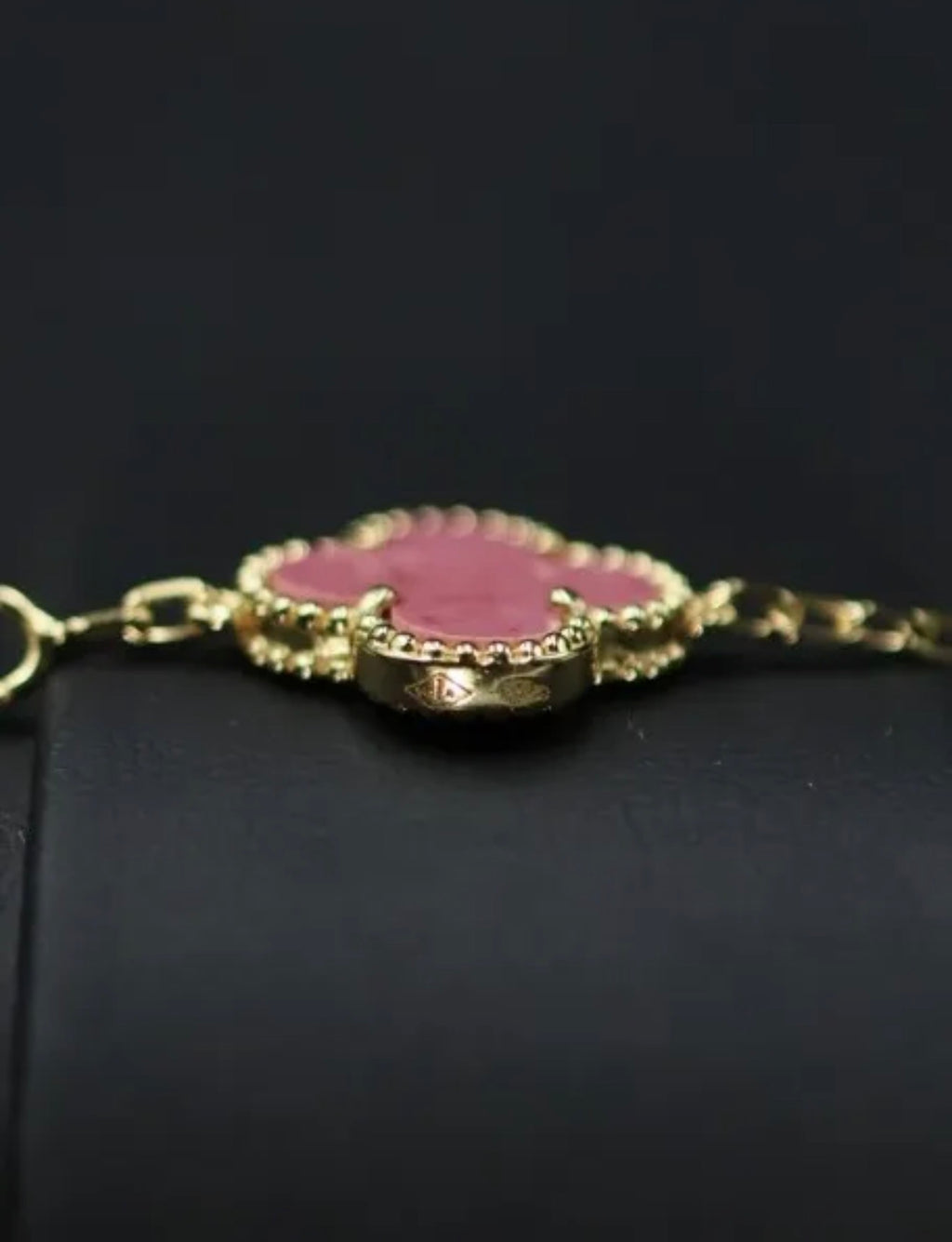 Pulsera VCA Plata .925 1:1 Vintage Alhambra, 5 Coral - Diamonds / Gold