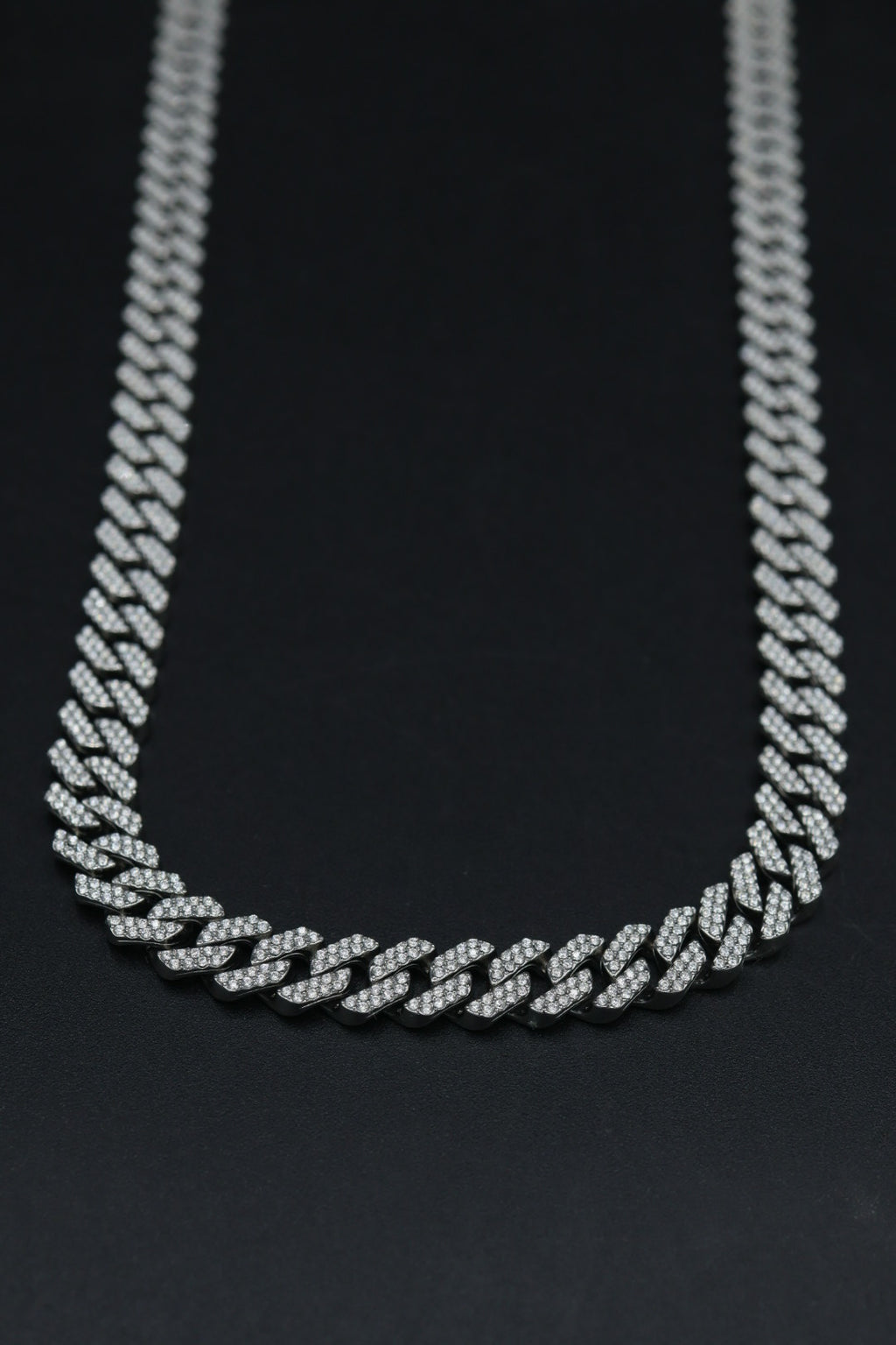 Cadena Cubana Full Zirconias con Broche de Caja. AI316L