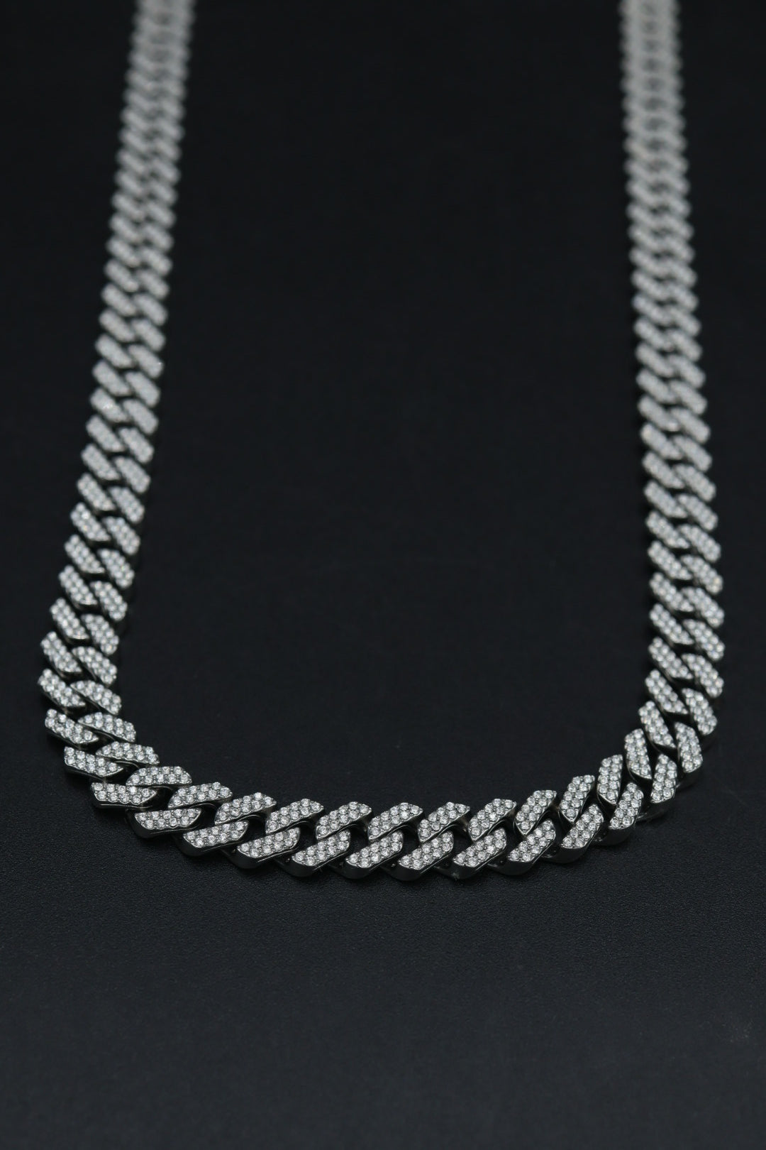 Cadena Cubana Full Zirconias con Broche de Caja. AI316L